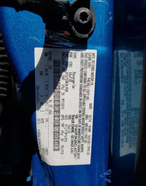 2014 Ford Focus Se from USA, damaged, VIN 1FADP3K26EL437283